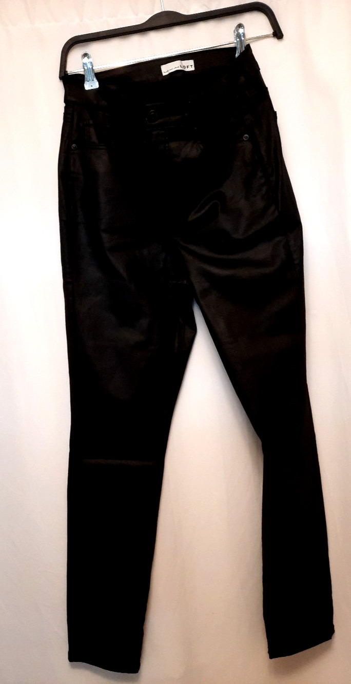Loft Petite 28X27 Womens Black Faux Leather The Skinny Size 28/6 Pants NWT